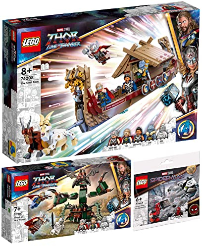 Lego 3er Set: 76208 Das Ziegenboot, 76207 Angriff auf New Asgard & 30443 Spider-Mans Brückenduell