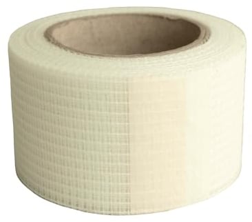 Dalsys Gewebeband, Fugenband für Innenbau Weiß 5cm x 20m, Gitterband Fugenband, Bewehrungsstreifen zum Verspachteln von Gipskartonplatten, rissfest