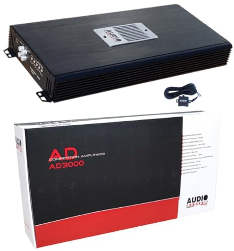 XPL Amplificatore AD3000 1 Canale 3000 Watt RMS Stabile a 1 Ohm Specifico per Subwoofer Classe D con Controllo Remoto Incluso e Filtro Subsonico