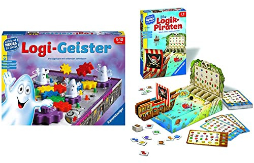 Ravensburger 25042 - Logi-Geister und 24969 - Die Logik-Piraten - Spielen und Lernen für Kinder, Lernspiel von 5-8 Jahren