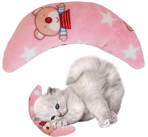 PISOLE Kleines Kissen für Katzen | Weiches, Flauschiges Haustier-Beruhigungsspielzeug,Waschbares halbes Donut-Kissen Haustierbett Interaktives Katzenspielzeug für kleine mittelgroße Hunde und Katzen