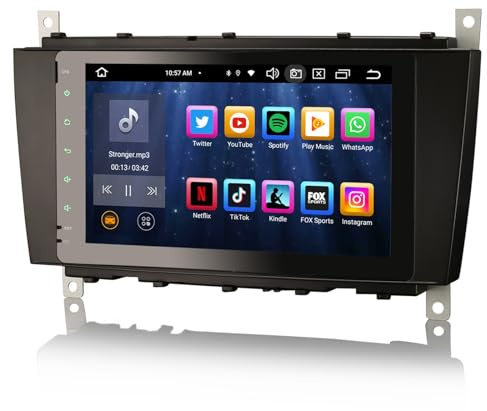 8 Zoll Touchscreen Acht-Kern 4GB+64GB Android 14 DAB+ Autoradio mit Navigation Für Mercedes Benz C/G/CLC Klasse W203 W463 Unterstützt Wireless Apple CarPlay Android Auto Bluetooth 5.0 GPS WiFi USB 4G