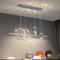 Esszimmerlampe LED Esstisch Lampe Moderne LED Pendelleuchte Dimmbar mit Fernbedienung Hängeleuchte Esszimmer Höhenverstellbar Kronleuchter für wohnzimmer Schlafzimmer Küche Büro (grau, L100cm)