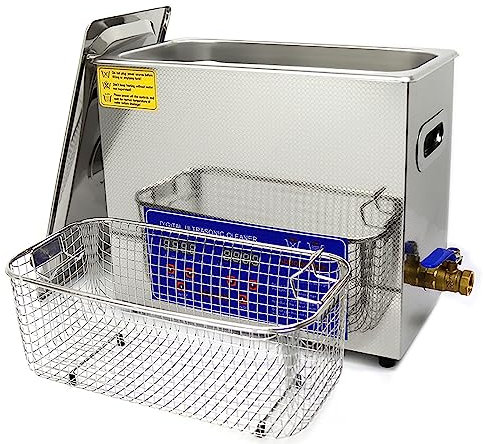 Amhuui Ultrasonic Cleaner, Sonic Cleaner with Digital Timer&Heater, with Heater Basket, for Jewelry Glasses Watch Dentures Small Parts Laboratory