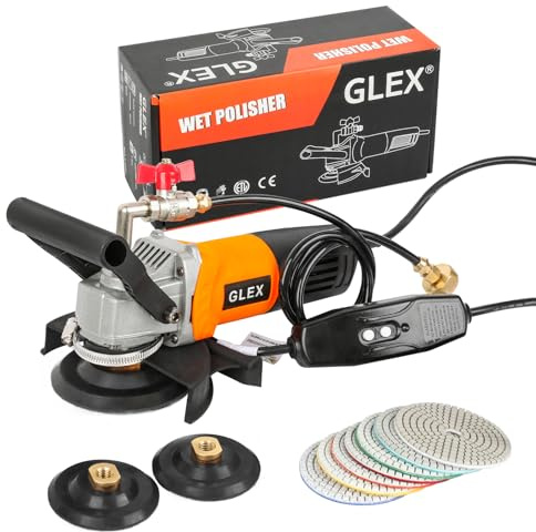 GLEX 800W/4-GFCI Leakage Protection Professional Wet Polishing Machine for Granite, Marble, Tile, Stone and Concrete Countertops Marble Water Polishing Machine Stone Polishing Machine