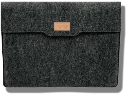 CATHAstories Hülle für iPad Pro 11 Zoll (4.Gen) iPad Air (5.Gen) iPad (9./10.Gen) Tasche, Case aus nachhaltigem Filz. Farbe Onyxgrey. Auch für iPad MIT Apple Backcase. Made in Germany