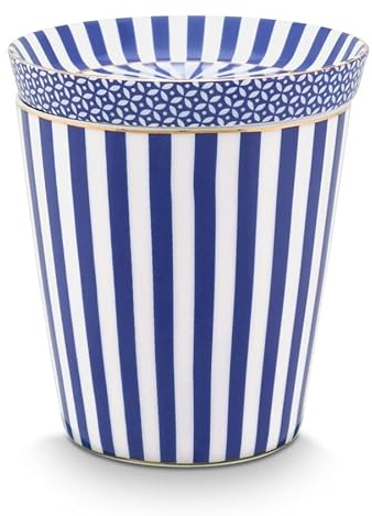 Pip Studio Royal Stripes Becher & Teebeutelablage Set blau 230 ml