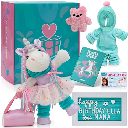 Amitié Lane Einhorn Posable Plüsch Geschenkbox/Bundle Geschenkbox Itsy