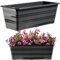 KADAX Pot de fleurs en plastique anthracite 40 cm pour balcon - Résistant aux intempéries - Jardinière pour fleurs, herbes