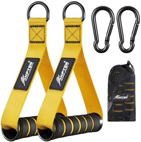 HPYGN Exercise Handles, D Handle Cable Attachment, Grip Attachments for Cable Machine Pulleys, Resistance Bands Strength Trainers, Pull Down Exercise Accessories, Home Gym Exercise Machine Attachments