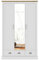 Galano Sufy 3 Door Wardrobe with Mirror – Bedroom Storage Cabinet with Hanging Rail & Drawers – Minimalist Furniture Unit – White – 112.5 x 56.3 x 181.5cm