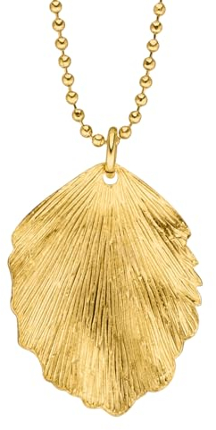 GLOWYBOX elegante Trend Kette mit Blatt Anhänger mit 14k GOLD plattiert Ginkgo Gingko mit Sicherheitsverschluss Ohrschmuck Geschenkidee für Frauen, Damen und Mädchen (45, Blatt klein)