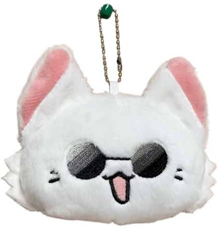 TOPLITHE Anime Katze Kuscheltier, Süße Katze Plüschtier Satoru Gojo Geto Suguru Stofftiere Schlüsselanhänger Cosplay Requisiten for Fans Geschenk(Satoru Gojo)