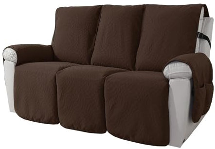 Sofa Cover Recliner Sofa Slipcover Water Resistant Couch Cover Furniture Protector Non-Slip, mit elastischen Bändern für Haustiere Hund Katze 3-Sitzer