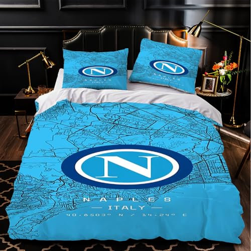 ROOMLOOV Set di biancheria da letto dal design creativo con bandiera italiana, arredamento per la camera da letto a tema vacanze al Colosseo, copripiumino matrimoniale 240x220 copripiumino calcio