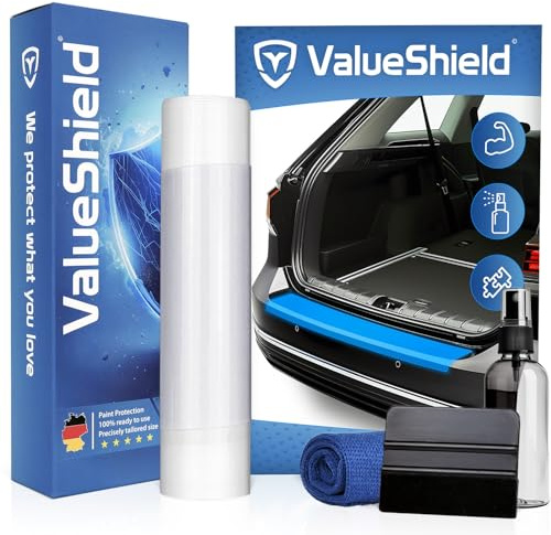 ValueShield Ladekantenschutz passend für Mercedes C-Klasse W205 2014-2021 (5-Türer Limousine): Hochleistungsfolie, Lackschutzfolie & Kratzschutz für Kofferraum, Stoßstange, Schweller | Transparent