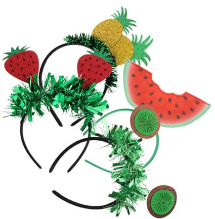 Yardenfun 4 Stück Hawaiianischer Kopfschmuck Obst Stirnbänder Hawaiianische Haarspangen Kopfbedeckungen Aus Früchten Obst-stirnband Tropisches Stirnband Hawaiianische Haaraccessoires Stoff