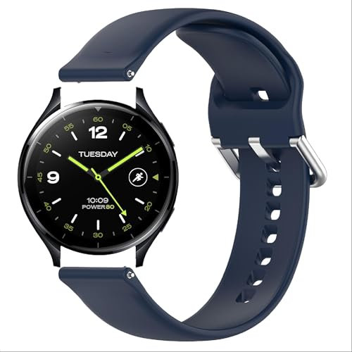 GIOPUEY Cinturini Compatibile con Xiaomi Watch 2, Morbido Silicone Cinturino [Resistente all'Usura] [Traspirante] - Dark Blue