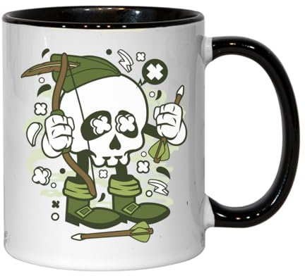 Atspauda Tasse à thé et café en céramique Motif Robin des Bois Archer Take From The Rich Give To The Poor Noir