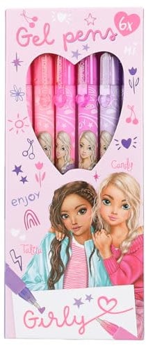Depesche 12191 TOPModel - Girly Gelstifte Set in Pink und Lila, mit 6 Stiften in Glitzerfarben zum Schreiben und Verzieren