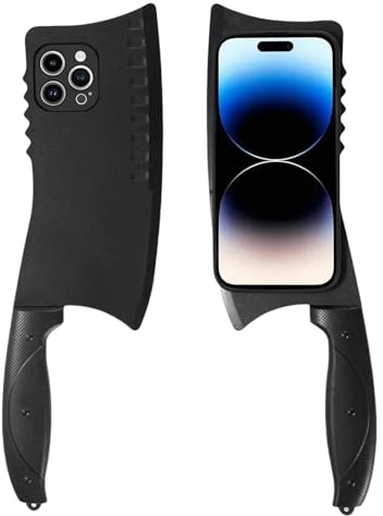 JOASIS phone case Funny Cases For Phone 16 15 14 Plus 13 12 11 Pro Max Xs Xr X 7 8 Case Kitchen Knife Soft Silicone Back Cover-For Phone 13-Black