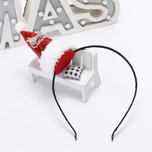EONFAVE Mini chapeau de Noël, serre-tête, pinces à cheveux, bandeau de père Noël, bonnet de Père Noël