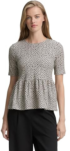 TOM TAILOR Denim Damen Jacquard T-Shirt mit Peplum
