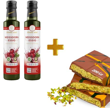 Zühre Ana Weißdornessig - Natürlich fermentiert, Natürliche Kraft für Hormonbalance und Lebergesundheit, Vitamin C und Phenols - Vegan (2x500ml)