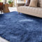 XSIVOD Flauschig Hochflor Teppich Kobaltblau, Waschbarer Teppich 120x160 Wohnzimmer Anti Rutsch Extra Große Teppiche Schlafzimmer Weich Moderne Teppiche Matte Teppichen für Kinderzimmer