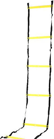equlup Fixed Agility Ladder, 6m/19.7ft 12 Rung Football Speed Ladder Training Ladder Exercise Ladders for Football Sports Boxing Training (Yellow)