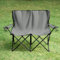 OHS 2 Seater Camping Chair, Lightweight Steel Frame Charcoal Grey Garden Folding Camping Chair with Cup Holder & Carry Bag For Outdoor Activities, One Size
