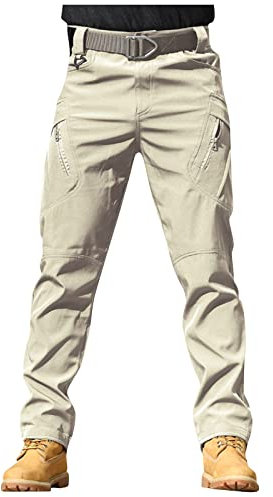 Pantalons De Sport Homme Pants De Work Élégants Multi-Poches Étirables pour Hommes, Pantalon Cargo Homme (Beige,XXL)