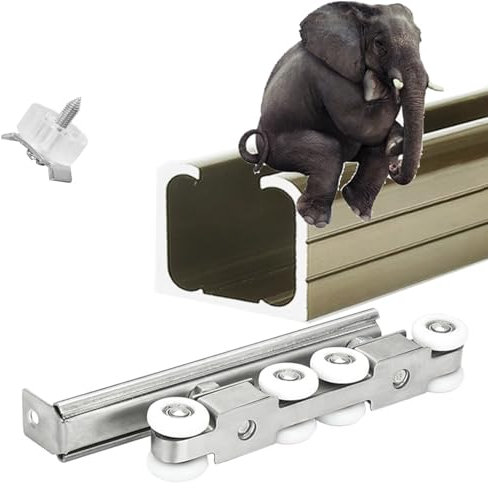 rail porte coulissante Kit De Rails Pour Porte De Grange Coulissante, 9 8 7 6 5 4 3 2 1 M, Extérieur, Rail De Porte Escamotable, Pour 1 Pivot/bois/porte Pliante Jusqu'à 400 Lb(C,2ft/61cm)