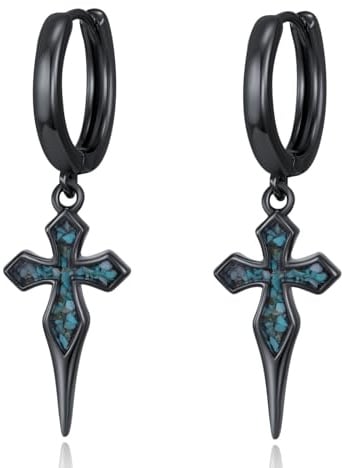 Midir&Etain Feder/Schwert/Spitze/Kreuz/Davidstern Hänge Ohrringe für Männer Frauen 925 Sterling Silber Punk Ohrring Malachit Türkis Schmuck Geburtstags Geschenk