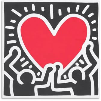 jocrynsi Keith Haring Prints abstrakte minimalistische Poster, ästhetischer Leinwand-Kunstdruck, Heimdekoration für Schlafzimmer, Wohnzimmer, 30 x 30 cm, ungerahmter Stil