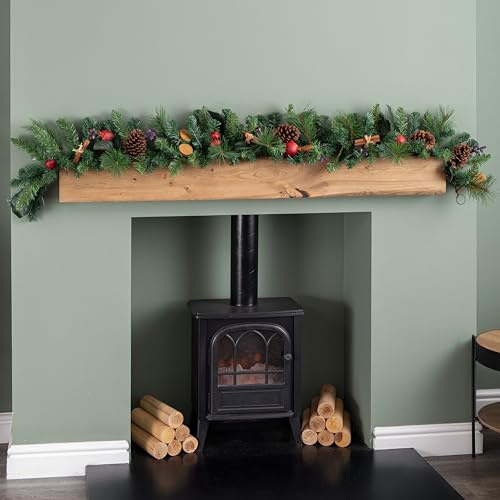 1.8m Festive Spice Christmas Garland with Pinecones and Faux Dried Fruit