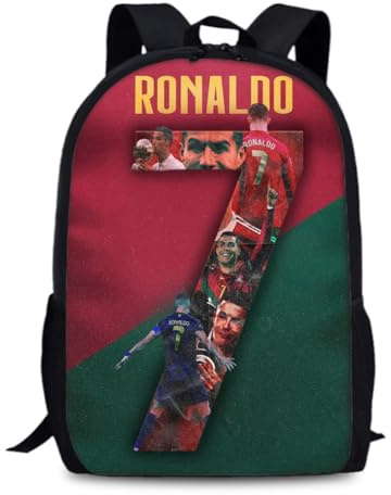 Xpialong #7 Ronaldo Kids Backpack School Shoulder Bag Large Capacity Teen Travel for Boys Girls