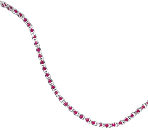 forme di Lucchetta - Collana Tennis Donna Argento 925 con Cristalli colore Quarzo o Smeraldo od Onice, lungo 40 o 45 cm, Abbinabile in Parure (Rosa Quarzo, 45 cm)