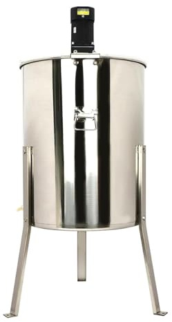 QYDZSHOP Honey Extractor, Electric 3 Frames Stainless Steel Honey Spinner, Honey-Flowing Spout, Apiary Centrifuge with Lid for Beekeeping and Honey Extraction,140W