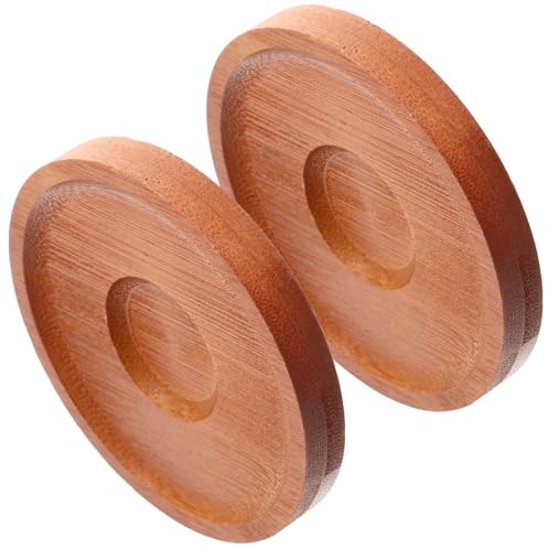 TOYANDONA Bamboo Rotating Whiskey Glass Coasters 2 Pack Round Spin Bases for Whiskey Tumblers Cup Pad for Bar Home Table Use 9.40 X 9.40 X 1.00 Cm