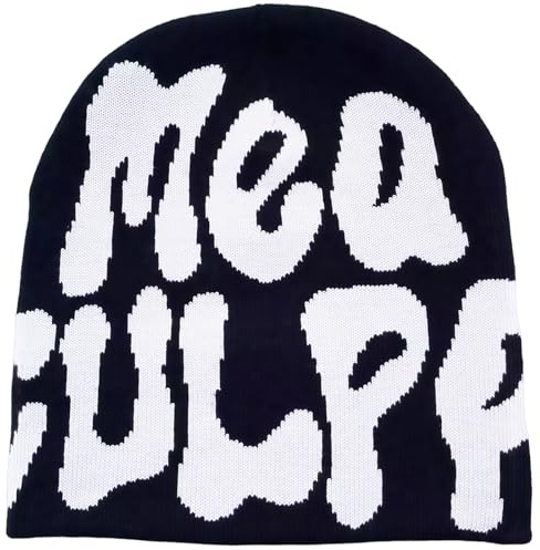 GWAWG Beanie Y2K MEA Culpa Beanie Corteiz Mütze Hip Hop Strickmützen Winter Warme Mütze für Damen Männer