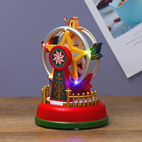 Spieluhr Leuchtendes Karussell Riesenrad Romantische Weihnachtsdekoration mit Animation Desktop Ornament f r Festliche Atmosph re BRRNOOQla 10310890