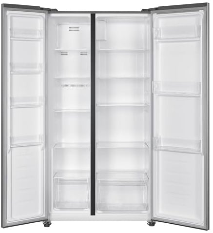PKM SBS442ENFDIX Kühl-Gefrierkombination | Side by Side | Inox Design | 291 Liter Kühlen | 151 Liter Gefrieren | NoFrost | Schnellgefrieren Modus | Display | Türalarm | Kindersicherung