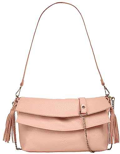 Samantha Look Umhängetasche Echt Leder Damen rosa 101238