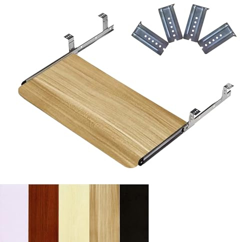 Plateau de clavier réglable en noyer pour économiser de l'espace pour la maison, le bureau, 54 x 27 cm, améliore le confort et la productivi