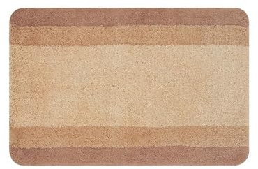 Spirella - Badezimmerteppich Polyester Balance - rutschfest - 70 x 120 cm - Bahamas Beige - Waschmaschinenfest bei 40°C - 90% Polyester, 10% Acryl - Komfort und Sicherheit
