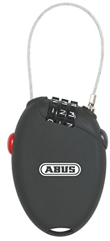 ABUS Roll-Back-Kabelschloss Combiflex 201/70 - Geeignet als Gepäcksicherung, Skischloss, Helmsicherung - 70 cm Stahlkabel - mit Zahlencode - Schwarz