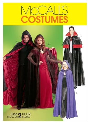 McCall's Patterns M4139 Misses'/ Men's/ Teen Boys' Lined and Unlined Cape Costumes, Pack of 1, White