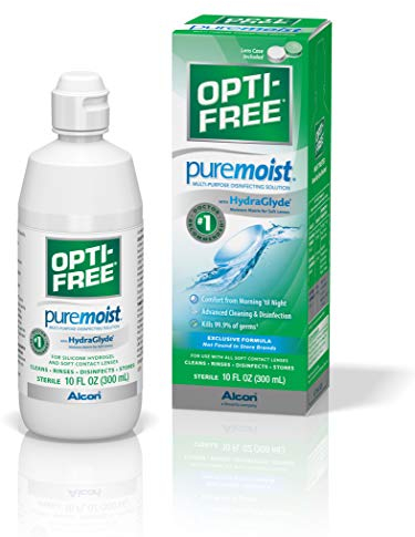 OPTI-FREE Puremoist Mehrzweck-Desinfektionslösung mit Linsenbehälter, 284 ml