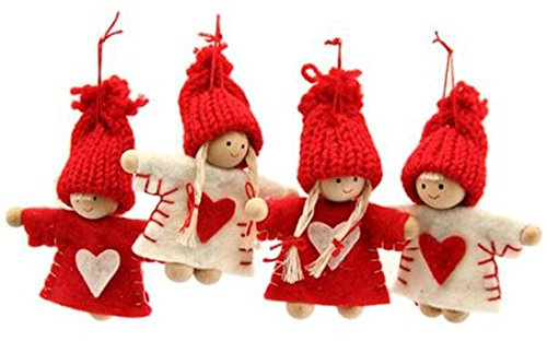 Gisela Graham Mini Felt Dress Kids Decorations (pack of 4)
